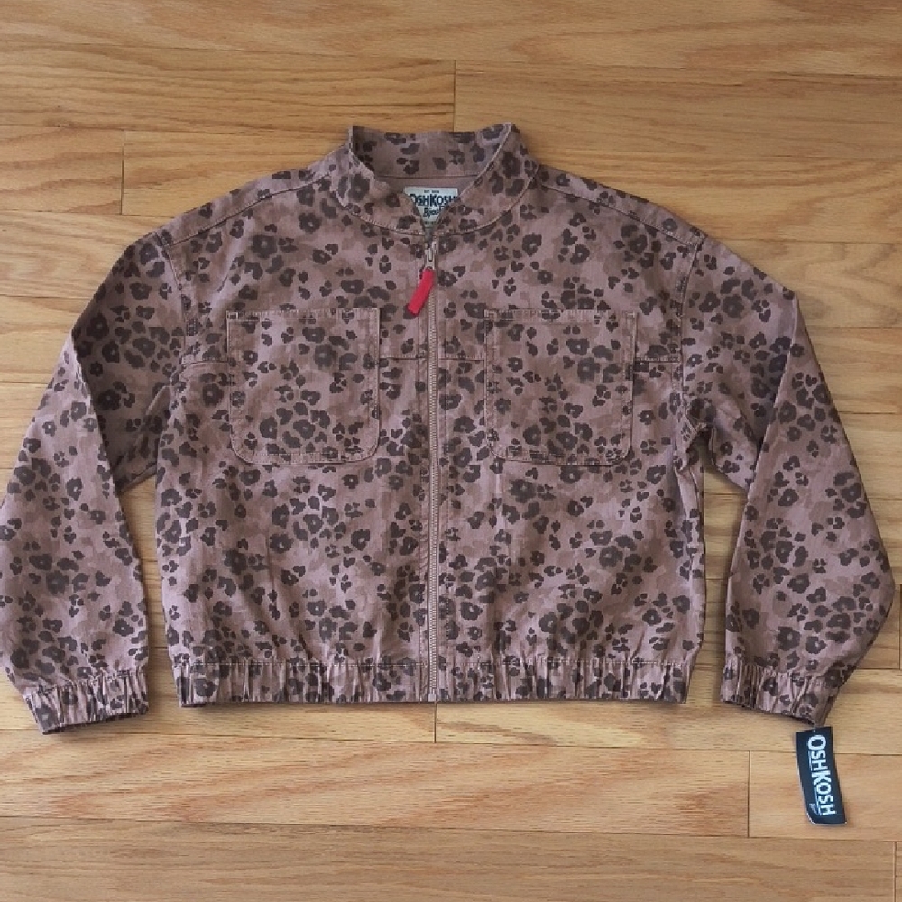OshKosh B'gosh Kids Leopard Print Lightweight Jacket Size 14 NWT